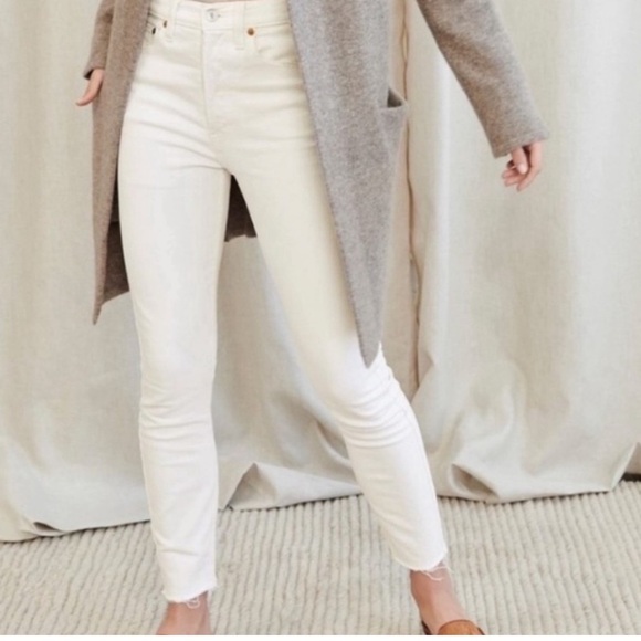 Re/Done 90’s High Rise Ankle Crop Jeans In Vintage White (Cream) Size 29 NWT! - Picture 8 of 16